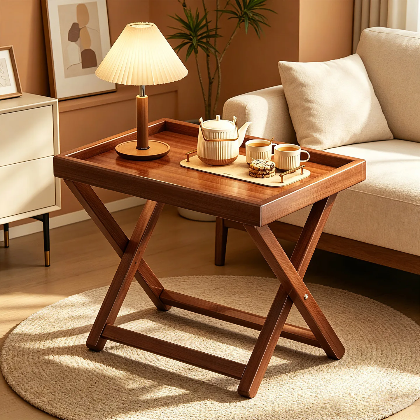 Foldable Coffee Table Quick Setup Sturdy Base Home Camping Patio Indoor Outdoor Side Modern Folding Living Room