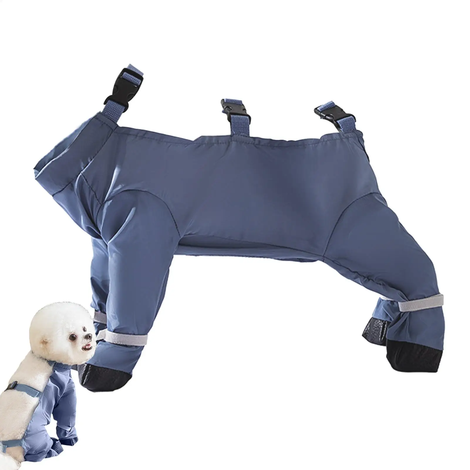 Wasserdichte Hundestiefel mit Riemen, einfach anzuziehen, bleiben an Ort und Stelle, rutschfest bei jedem Wetter, wasserdichte Hundeschuhe, Leggings, nie verlierbare Stiefelsocken. – Detail 1