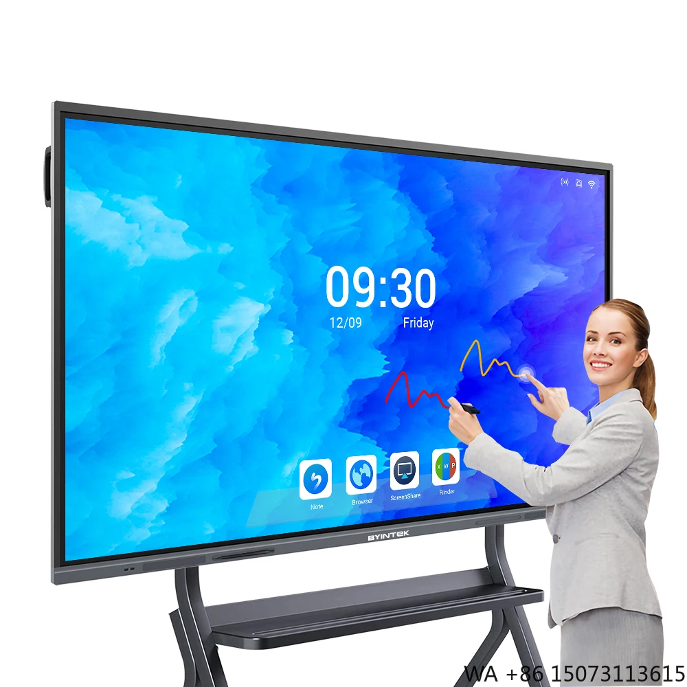 

Интерактивная доска Zero Fit с инфракрасным сенсорным управлением 65/75/85 дюймов, антибликовое стеклянное покрытие