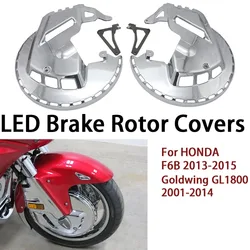 1 Pair Motorcycle Front Brake Rotor Covers LED Ring Of Fire Moto Brake Cover Light case for Honda GL1800 Goldwing 2001-2014 F6B