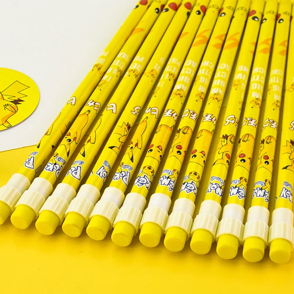 12 Stuks Kawaii Anime Pokemon Pikachu Potloden Set Leuke Cartoon Potlood Student Briefpapier Verjaardag Kerstcadeaus Voor 14 + Leeftijden meisjes