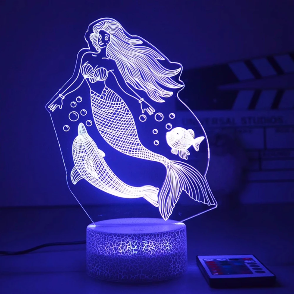 Prinses Serie 3d Nachtlampje 16 Kleuren Kleurveranderende Nachtlamp Dimbaar Led Licht Met Afstandsbediening Prinses Speelgoed Kids Cadeau