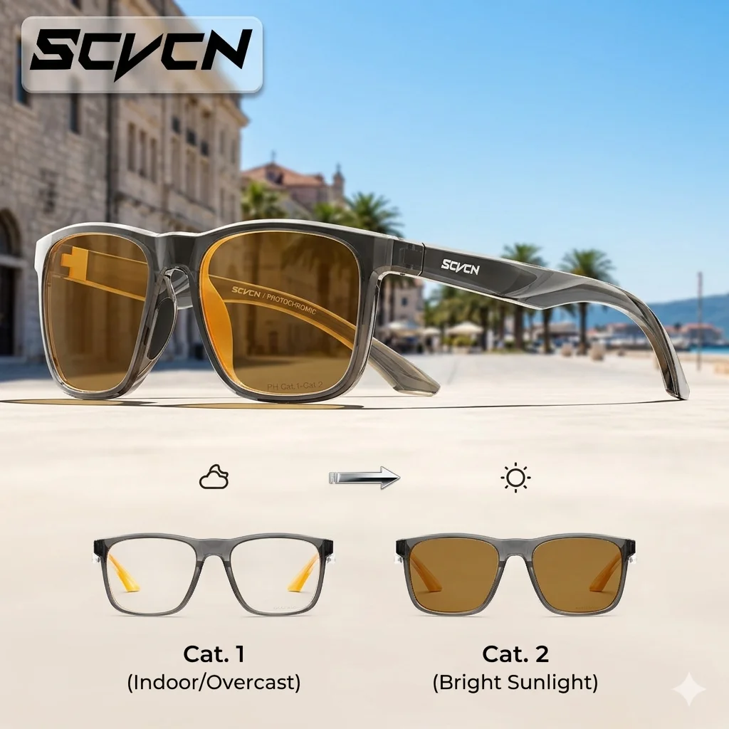 

SCVCN Photochromic Cycling Sunglasses UV400 Bicycle MTB Goggles Road Bike Sunglasses Outdoor Glasses Sports Eyewear Equipment