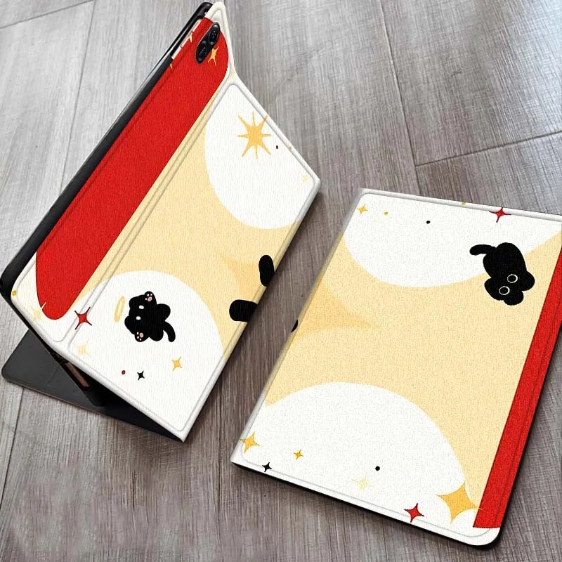 

Apple Cat Illustration Pattern For Huawei MediaPad M5 T5 M6 SE C5e 11 12 X 2 Lite Pro Air S 12.2 Inch 5G Tablet Case