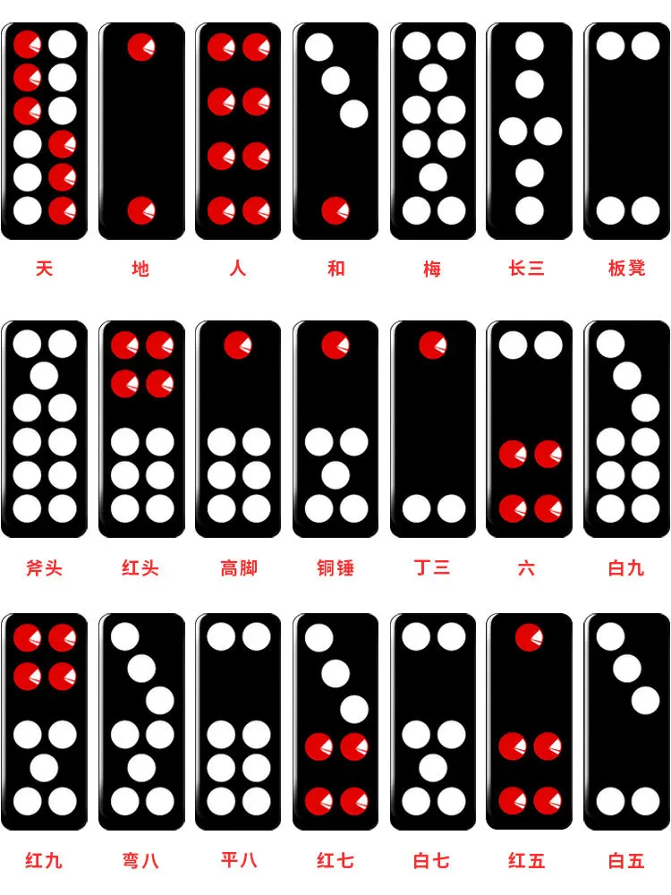 4 Sizes Black Domino Pai Gow 32pcs Dominoes With 2 Dices Board Game Dominos Games Jogos de Tabuleiro