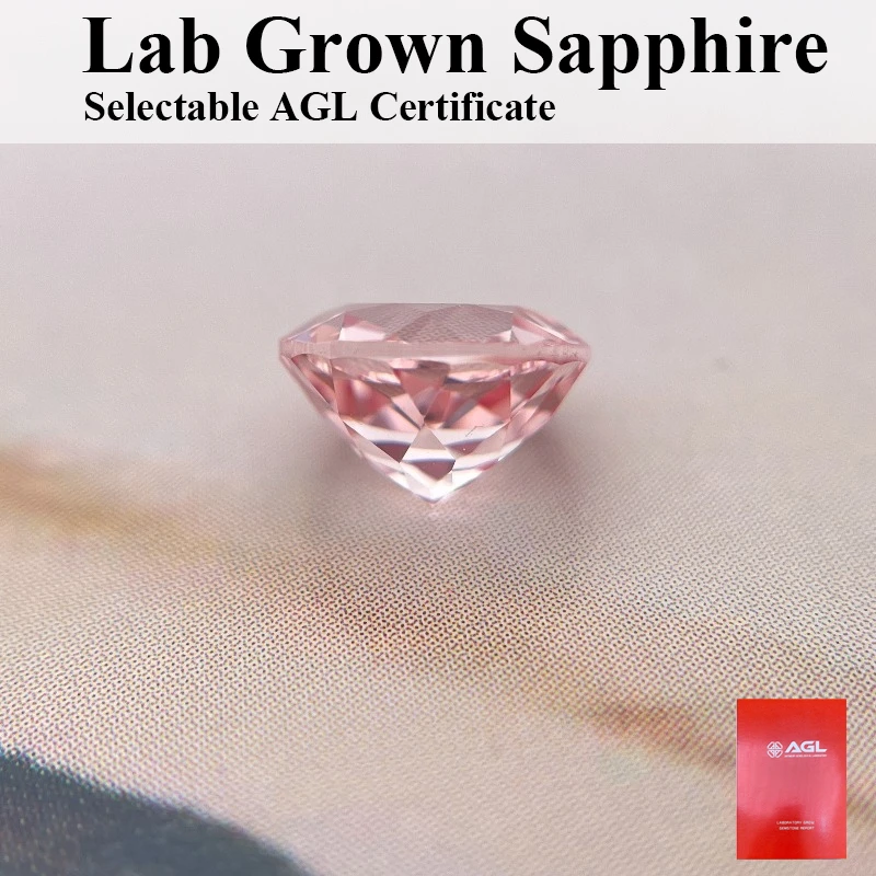 

Lab Grown Sapphire Round Cut VVS1 Sakura Pink Gemstone Selectable AGL Certificate For Jewelry DIY Making