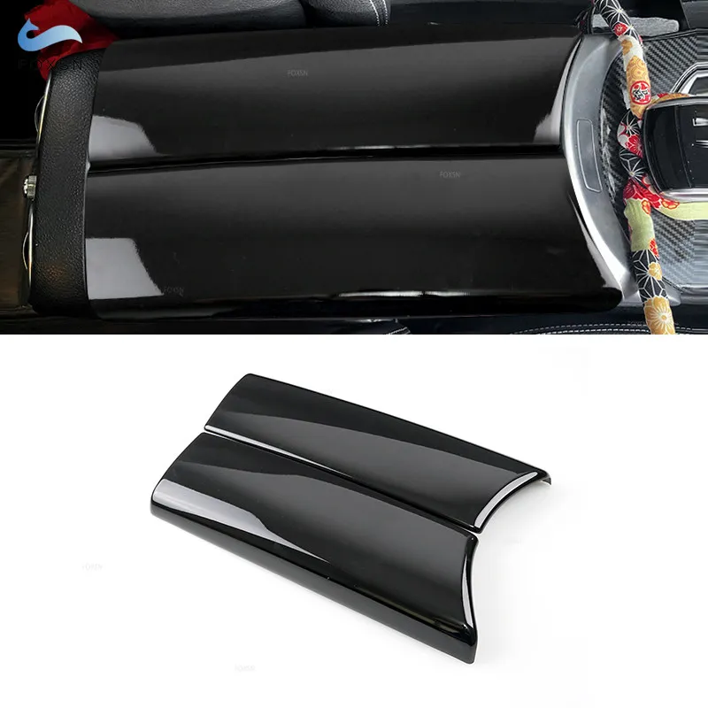 ABS Bright Black Car Accessories Center Control Armrest Box Cover Trim For Mercedes Benz C GLC Class W205 X253 2015 2016 - 2021