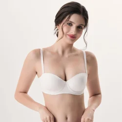 Seamless Comfort Underwire Soft Brassiere 1/2 Cup Push Up Lightweight Chest Gathering Bra Invisible Underwear Half Cup Lingerie