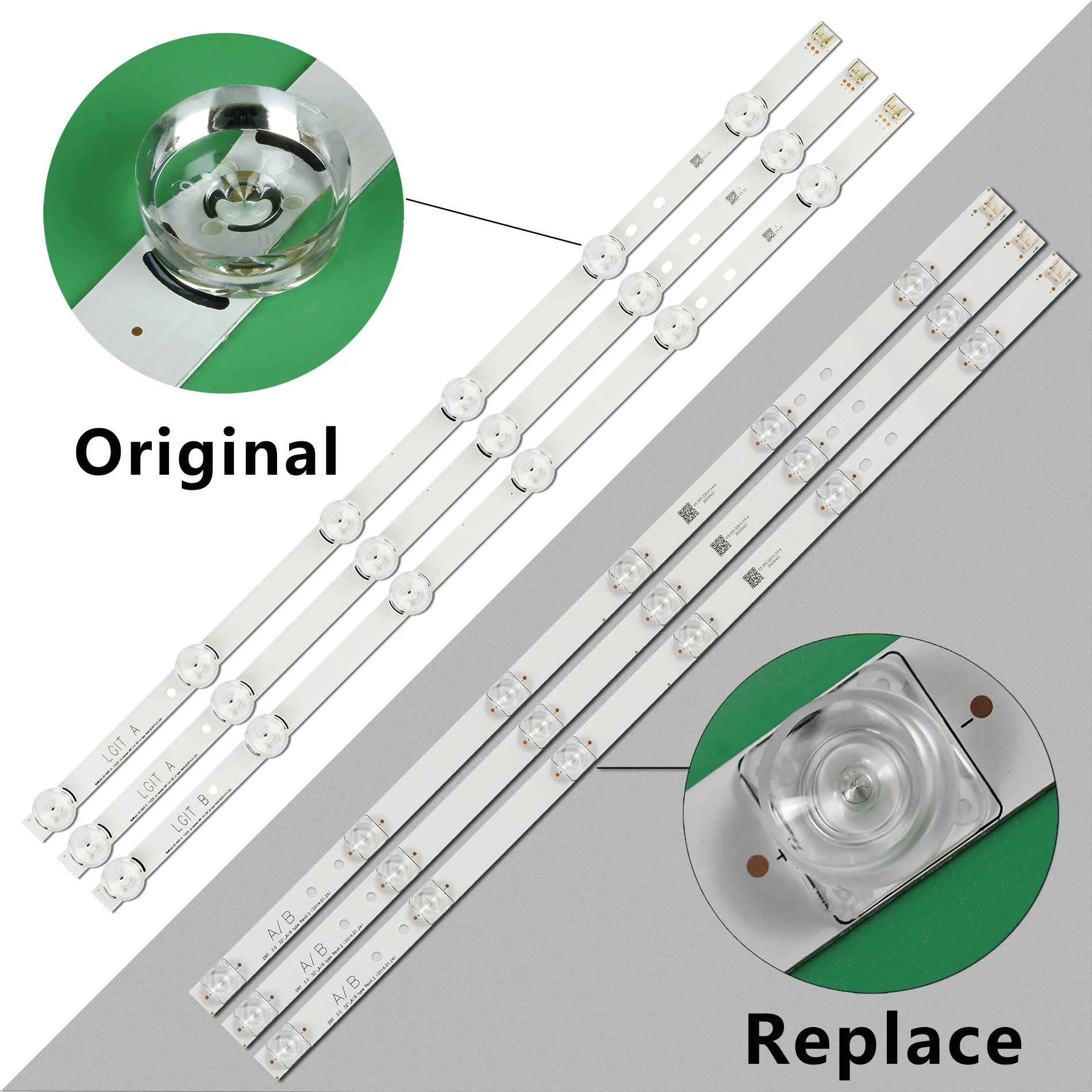 Imagem -06 - Tiras Led Lâmpadas para tv 32 32lf595b 32lf550b 32lf595d 32lf595z 32lf570v 32lf582v 32lb563b 32lb550v 32lb560v Lfc3p20duh Novo