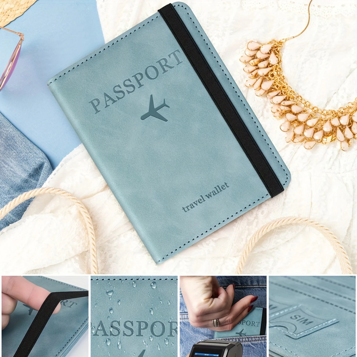 1pc Travel Passport Holder Wallet Case Cover for Safe and Stylish Storage