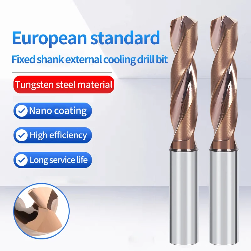 5D Carbide Drill Bit 3-14mm Inner Through Coolant Hole For Steel Efficient CNC Tool Tungsten Steel Internal Coolant Drill Bit