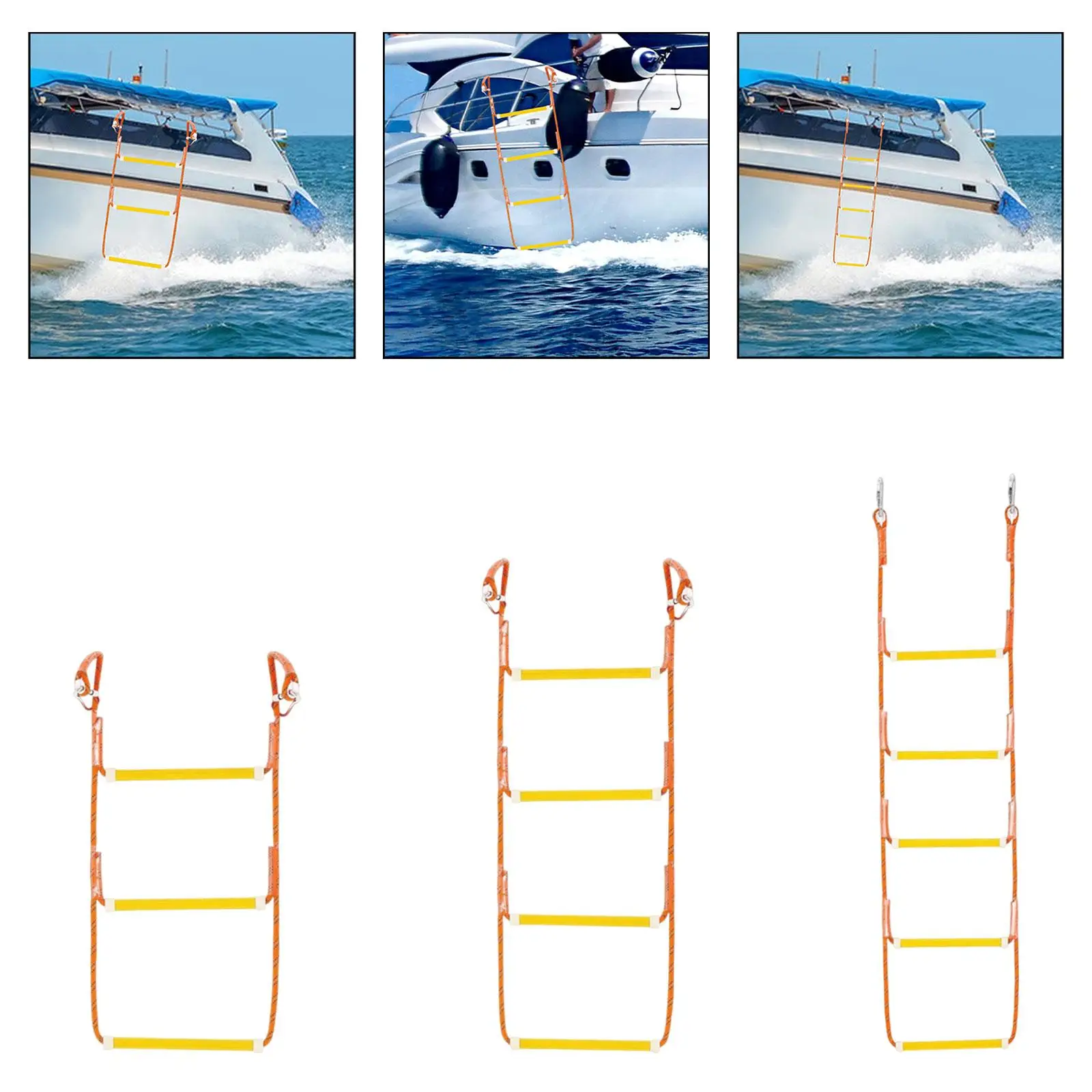 

Морская веревочная лестница, устойчивая сверхмощная легкая лестница для плавания, портативная для каякинга, рыбацких лодок, яхт, понтонных лодок, парусных лодок