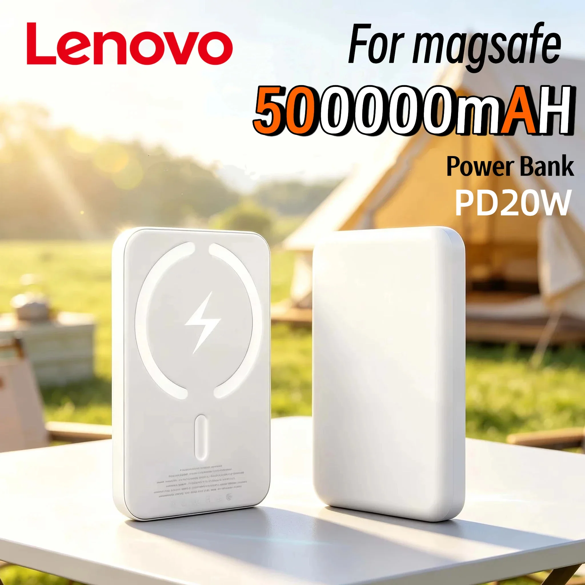 Lenovo 50000mAh Magnetic Power Bank Wireless PD22.5W Fast Charger For Magsafe Wireless Charger For iPhone Xiaomi Spare Battery view 2