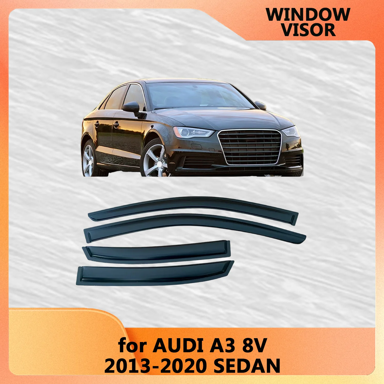 

For AUDI A3 8V SEDAN 2013 2014 2015 2016 2017 2018 2019 2020 Wind Deflectors Rain Guards Door Visor Vent Shades Window Visor