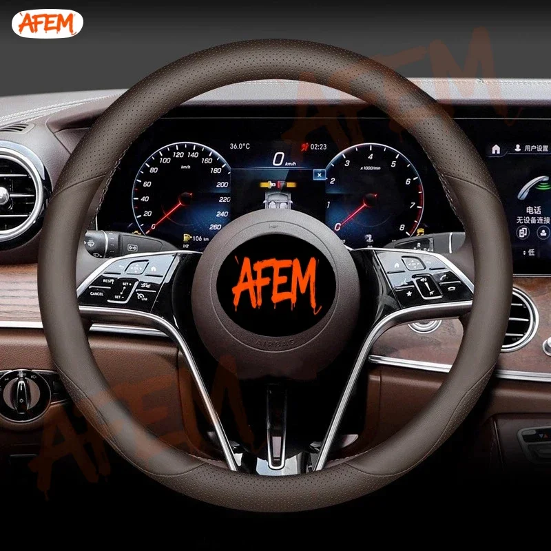 Funda de cuero para volante de coche, accesorio para Mercedes-Benz S GLE GLC E GLA 250e 300e 500e 600e 350e 450e 400e eSprinter