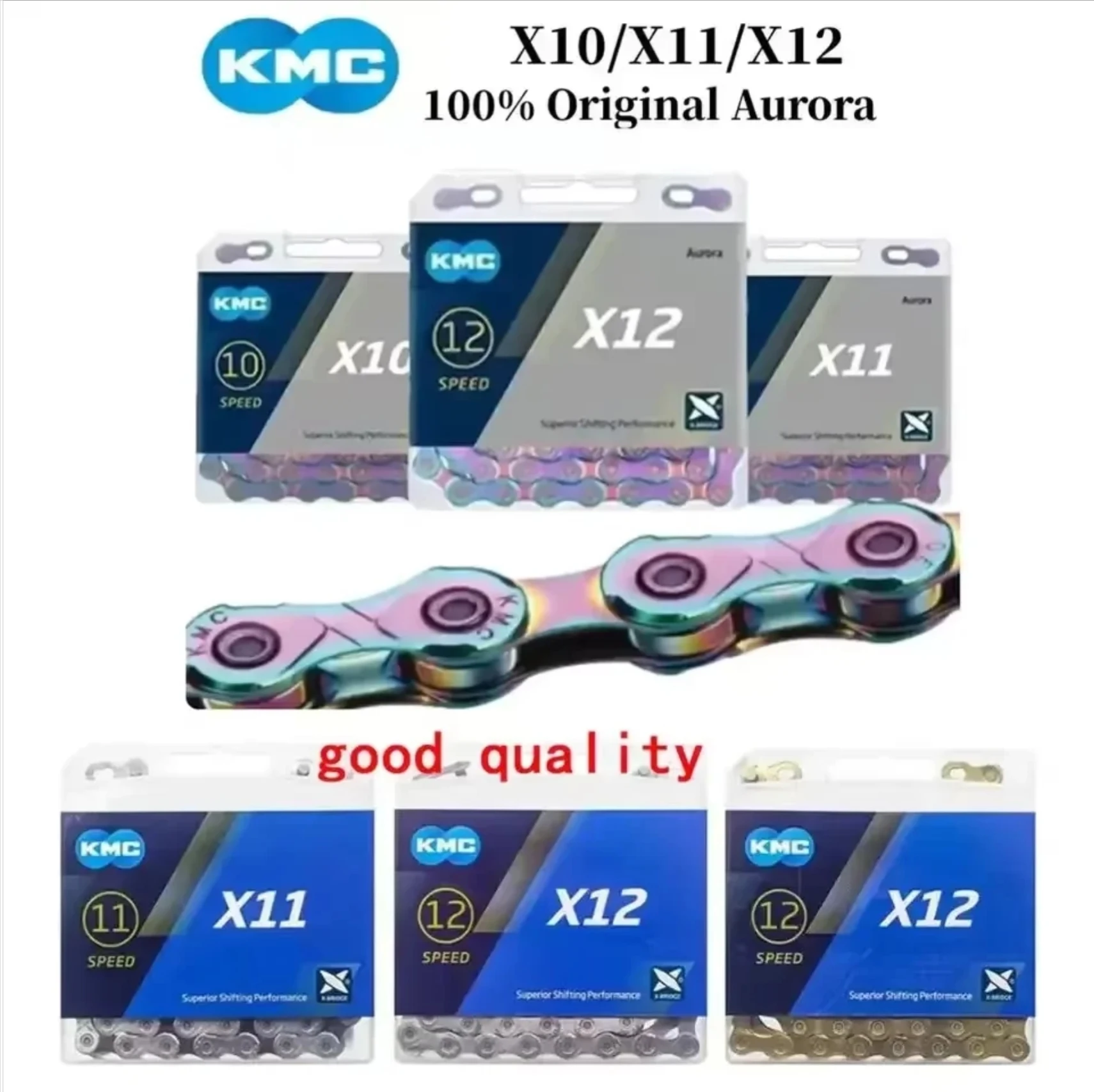Велосипедная цепь KMC X8 X9 X10 X11 X12 для MTB велосипедов, 8-12 скоростей, для шоссейных велосипедов, совместима с Shimano и Sram.