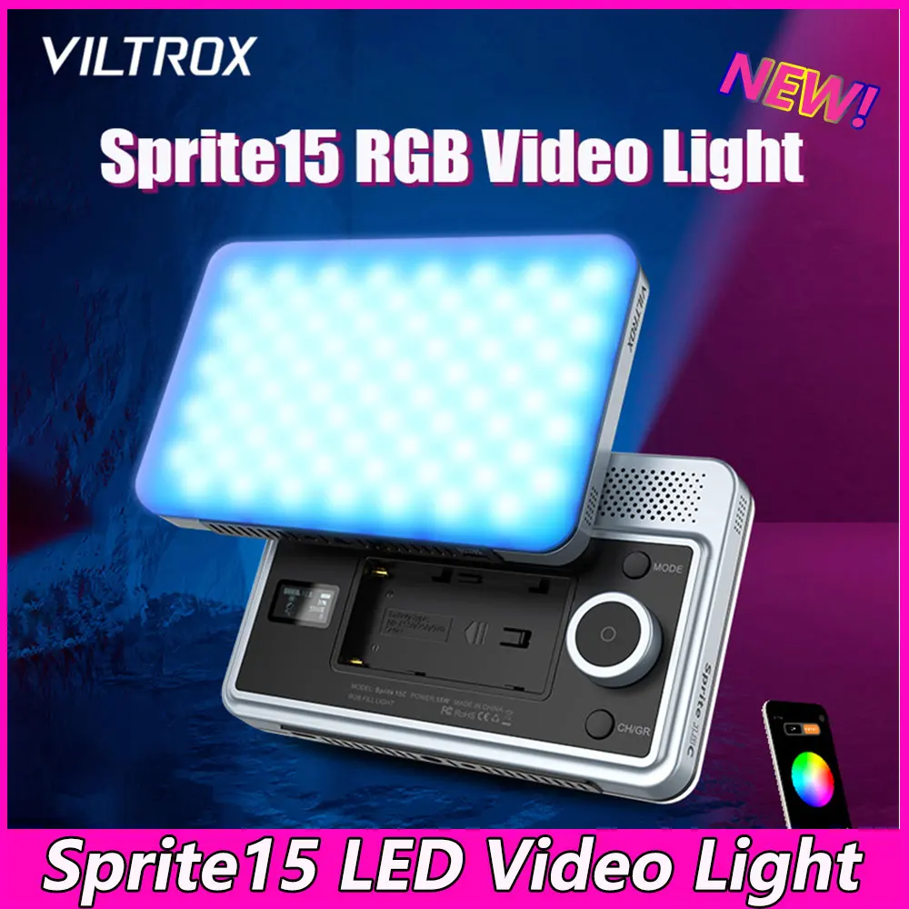 Viltrox sprite15 18w led painel de luz de vídeo bi-color câmera iluminação macia com bateria regulável foto luz para dslr youtube