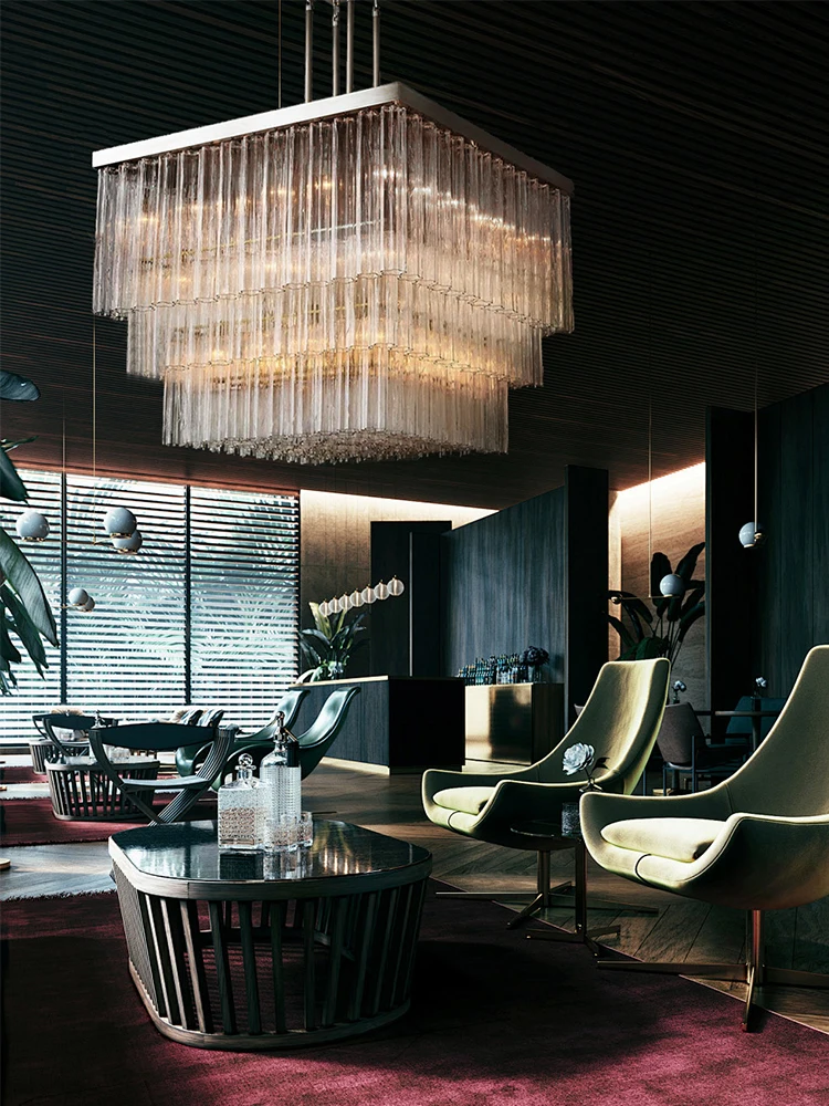 

Big Chandeliers Transparent Flower Glass Home Living Room Hanging Lamps for Ceiling Cottage VintagePendant Suspension Lustre