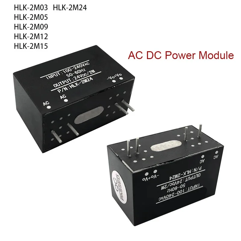 HLK-2M03 HLK-2M05 HLK-2M09 HLK-2M12 HLK-2M15/2M24 Power Supply Modul AC to DC Mini Isolation Switch 2W 220v to 3.3V/5V/9V/12V e