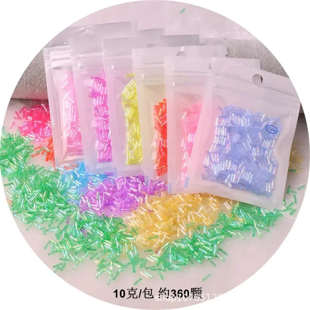 360pcs 2x6mm Colorful Transparent Twisted Bulgles Glass Beads with Spiral Seed Beads for DIY Bracelet Jewelry Making Accessories