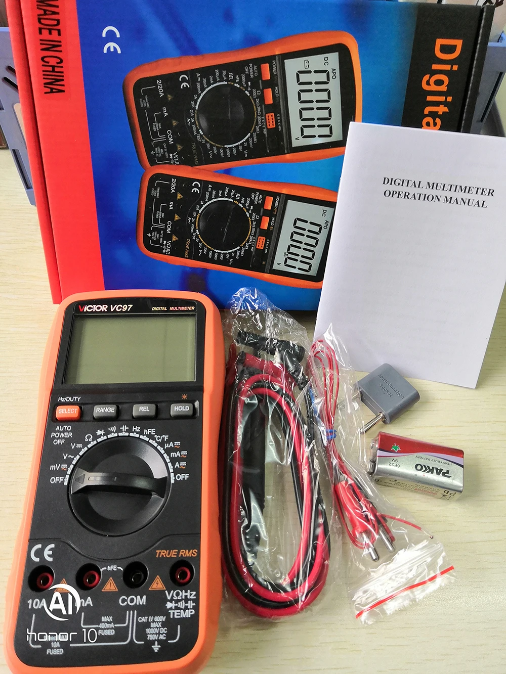 Цифровой мультиметр VC97, мультиметры с автоматическим диапазоном, истинное среднеквадратичное значение,999 отсчетов, цифровой профессиональный цифровой мультиметр