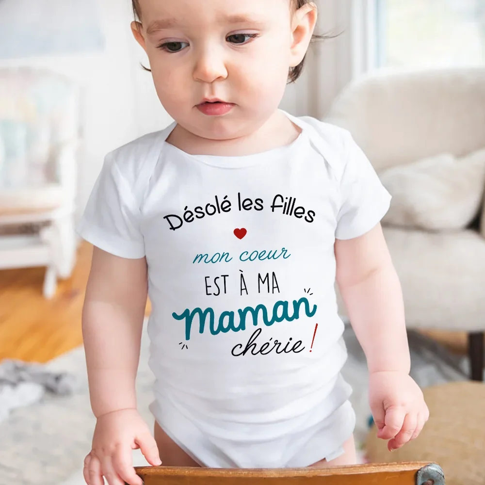 

Извините, девушки, мое сердце, это сердце, моя мама, детский комбинезон с принтом, забавное боди для новорожденных, комбинезон с короткими рукавами для новорожденных, французский наряд