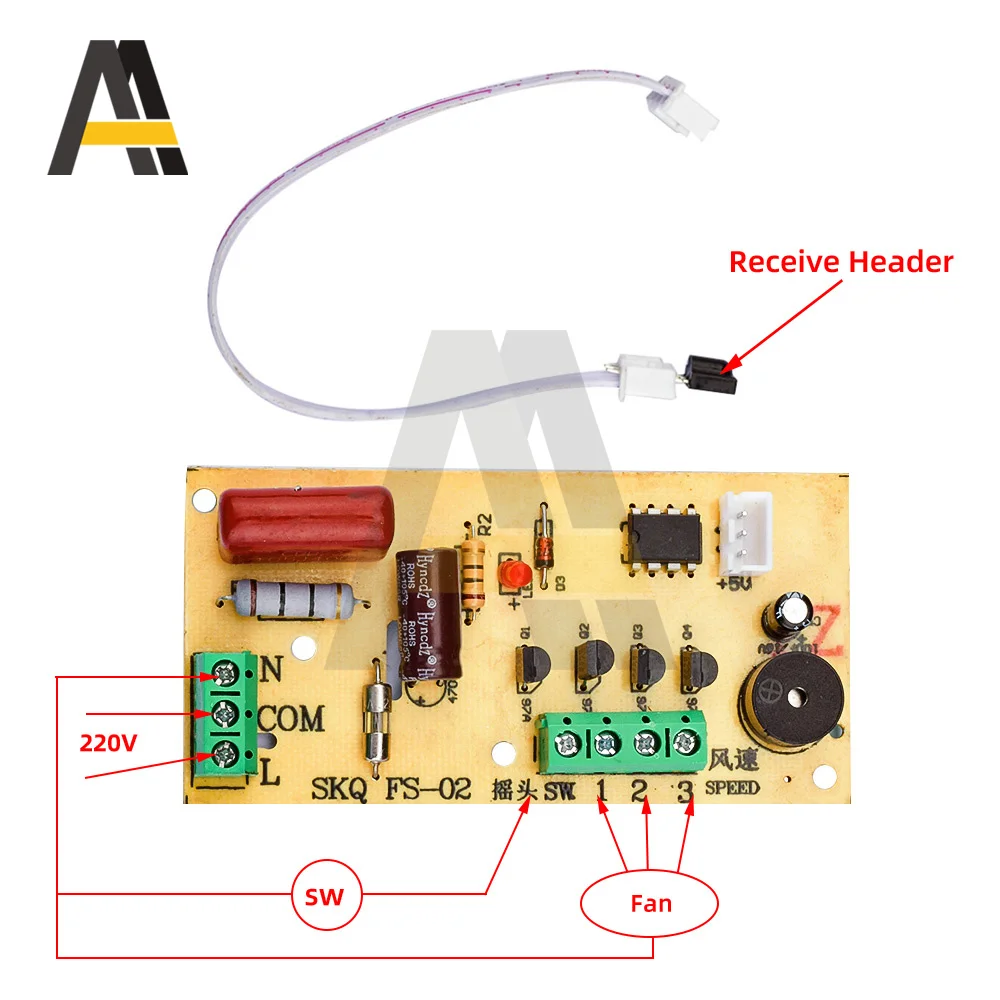 110V-240V 100W 300W Universal Fan Remote Control Modified Board Infrared Circuit Control Board Electric Fan with remote control