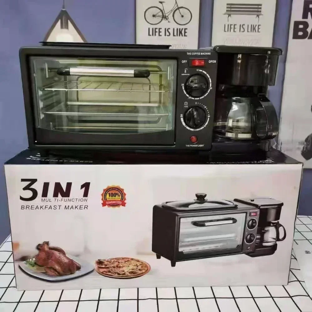 3 In 1 Breakfast Machine Bread Toaster Electric Oven Kitchen Oven Kitchen Appliances
