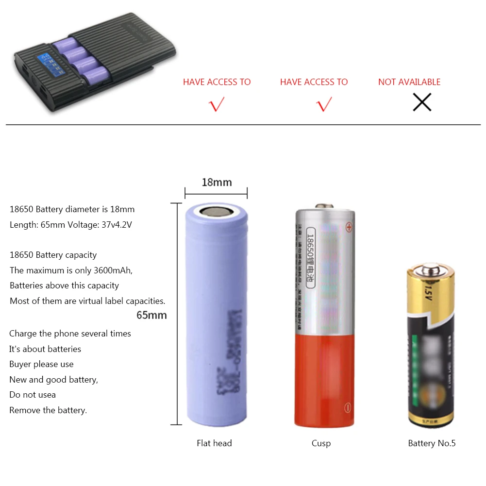 4x18650 DIY Power Bank Case Portable 18650 Battery Charger Storage Box Digital Display Fast Charging Mobile Power Box For Phone