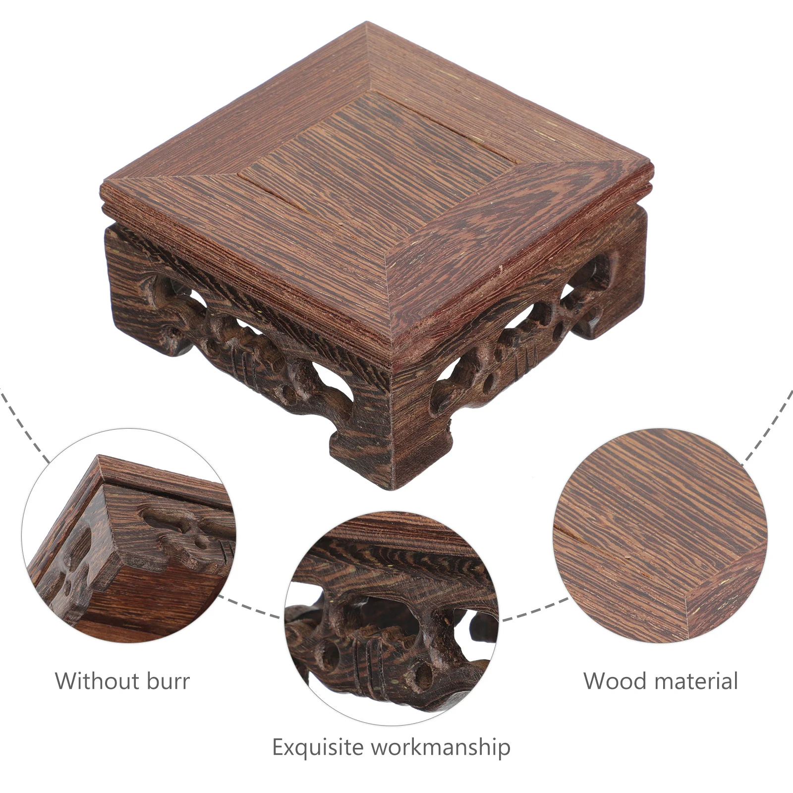 

1Pcs Display Base Delicate Wooden Stand for Jade Teapot Holder Decorative Craft Storage Rack Tabletop Decoration