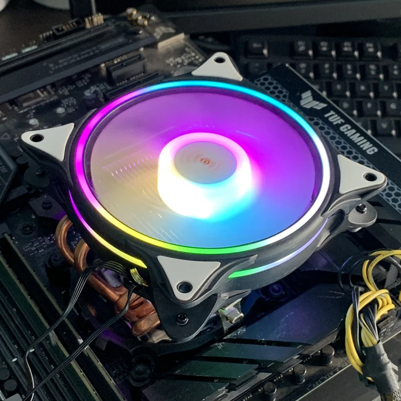 Pendingin CPU Udara X99 ARGB 4PIN PWM 4 Heatpipe Profil Rendah untuk Intel LGA 1366 1155 1151 1200 1700 2011 X79 AMD AM3 AM4 AM5