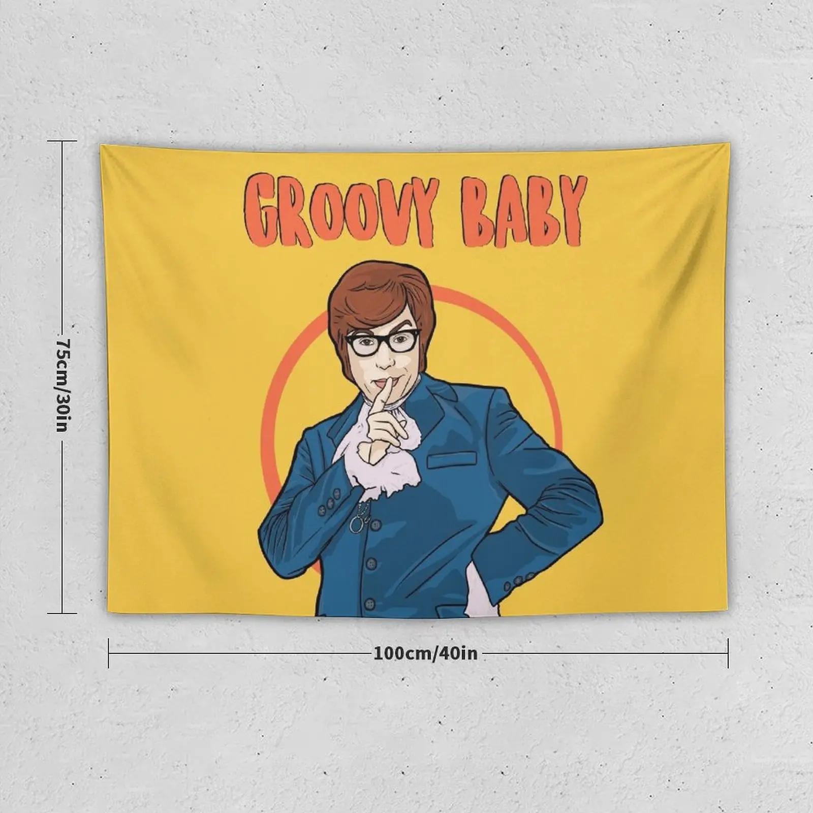 Groovy Baby - Austin Powers Tapestry Wall Tapestries Hanging Wall Tapestry