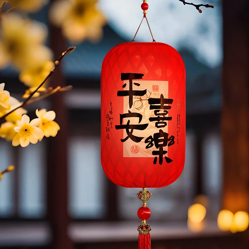 

Новогодние уличные украшения: красные фонари в форме зимней дыни, новая модель к Году Змеи, подвесные украшения для балкона и входной группы