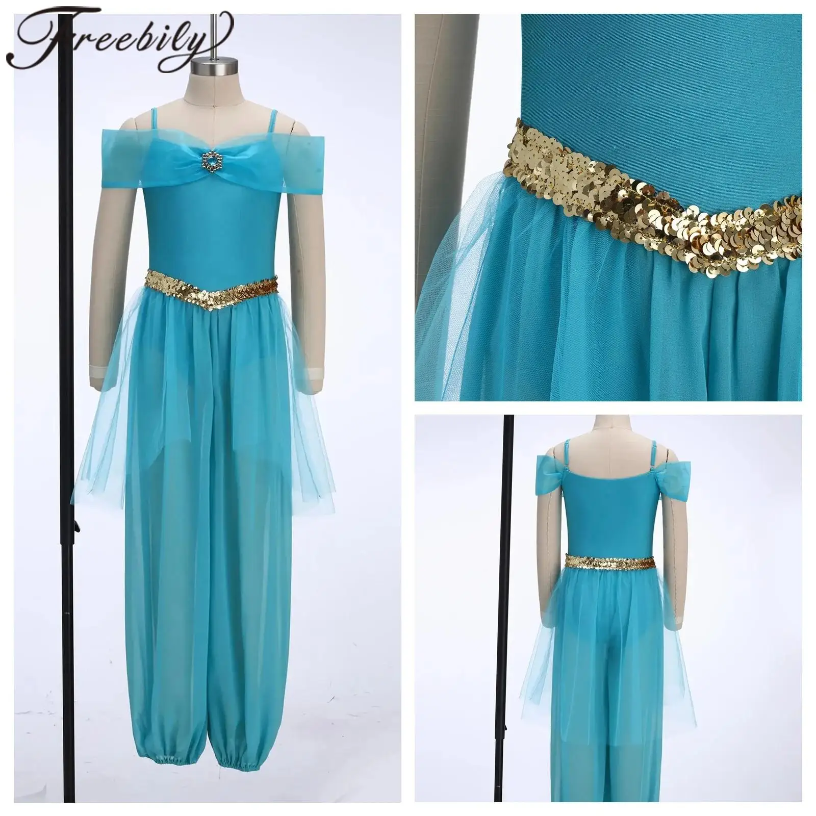 

Carnival Halloween Costume Girl Cosplay Arabian Princess Jumpsuit Costume Belly Dance Performance Indian Oriental Fancy Dress