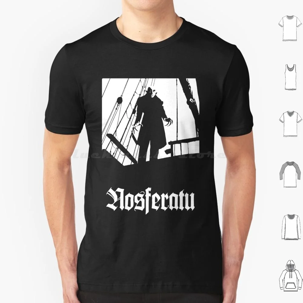 Nosferatu Black T Shirt Big Size 100% Cotton Nosferatu Vampiro Vampire Old Movie Classic Film Film Black And White Cine