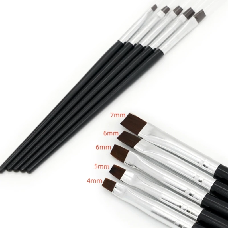 5Pcs Dental Resin Brush Pens Silicone Shaping Brushes for Composite Cement Adhesive Porcelain Teeth Dentist Tools