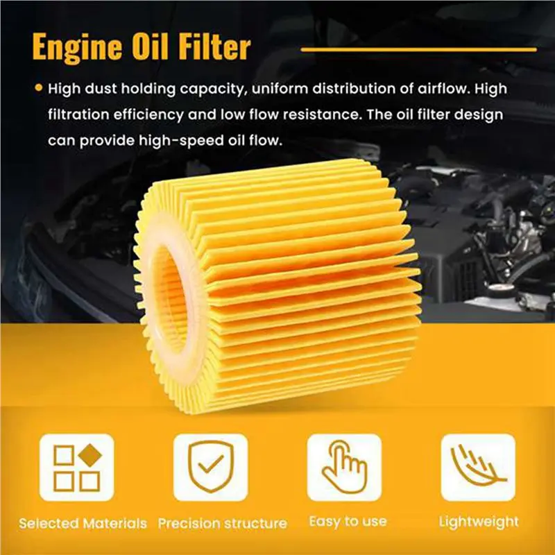 A85E-40Pcs Engine Oil Filter Elements For Toyota C-HR 2.0L Pontiac Vibe Corolla Prius 1.8L Filters 04152YZZA6 04152-37010