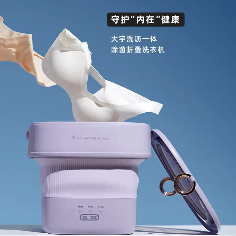 Daewoo Mesin Cuci Mini 6L Celana Dalam Kapasitas Besar Kaus Kaki Mesin Cuci Lipat untuk Orang Malas 220V