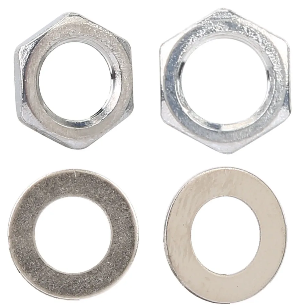 10 Sets Durable Metal Jack Nut Silver Washers Included Guitar Input Jack Nut Guitar Output Jack Nut Guitar Replacement Parts