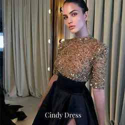 Cindy contas preto ouro brilhante luxuoso chefe vestidos de noite mulher elegante vestido chique robe soiree de luxe personalizado formal 2025