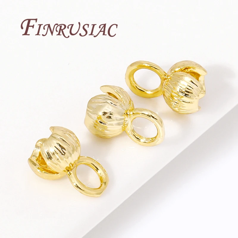 18K vergoldete Kordelenden Clam Shell Bead Tip Kugelkettenverbinder, DIY-Armband-/Halskettenbeschläge, Crimp-Endkappen für Schmuck – Detail 9