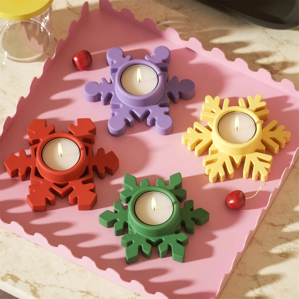 

Boowan Nicole Cement Tealight Candle Holder Mold Snowflake Concrete Silicone Molds Casting Molds Christmas Decorations