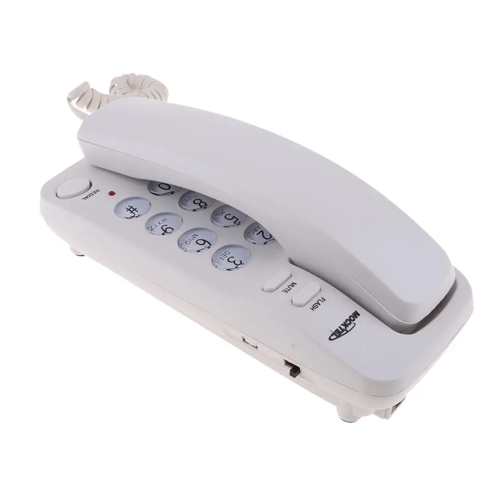 Landline Telephone Plastic Corded Fixed Phone Retro Lines Stationary Phone for Home and Business Settings