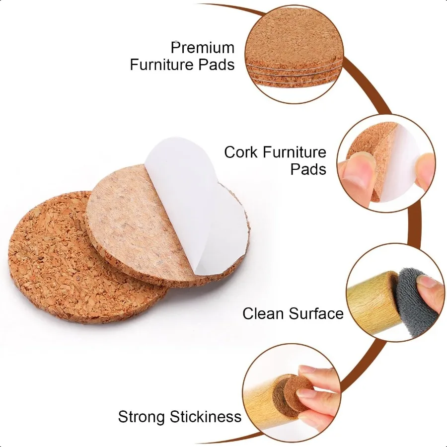 80 قطعة 1 بوصة منصات الأثاث الفلين المستديرة خزانة لاصقة مصدات الباب كوستر قدم المضادة للخدوش منصات الأثاث ل أرجل كرسي P #4