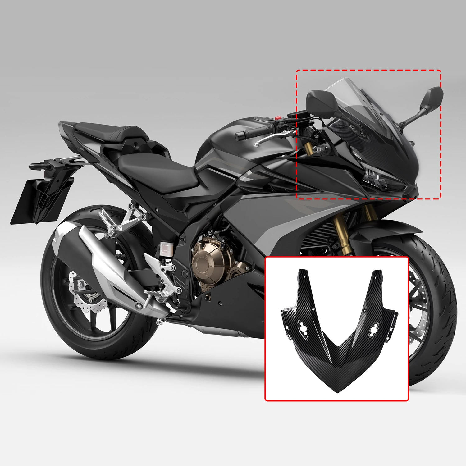 

Motorcycle Front Headlight Upper Fairing Cover Headlamp Beak Nose Extension Cowl For Honda CBR500R 2019 2020 2021 2022