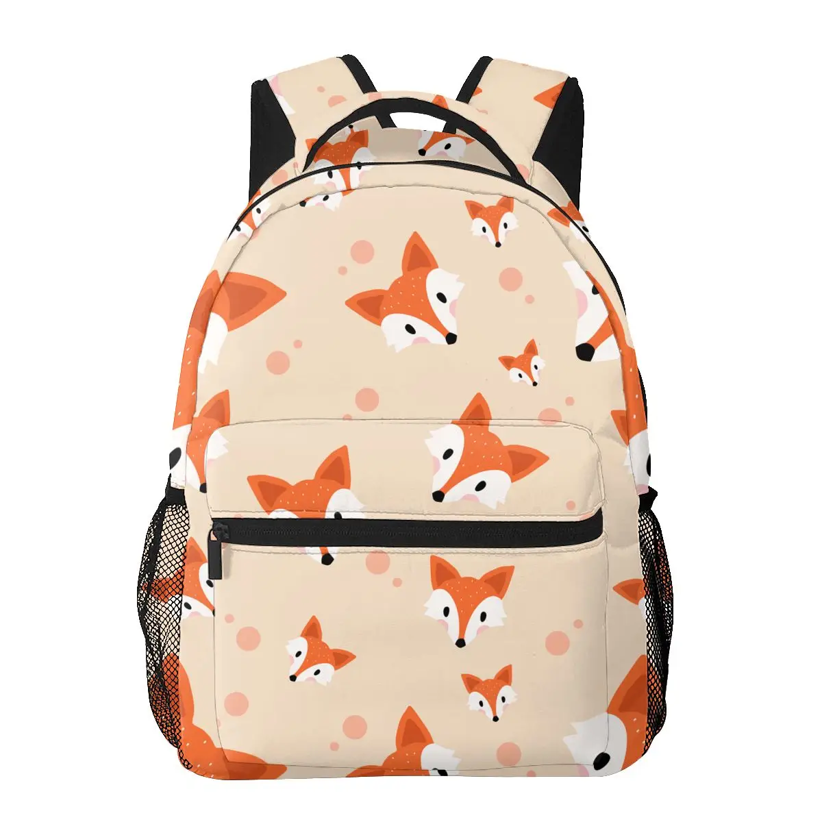 School Bag for Girls Boys Laptop Backbag Children Backpack Cute Hat Fox Pattern Bag Pack