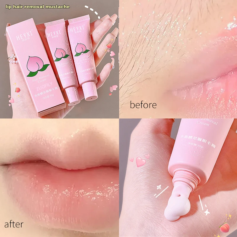 Painless Hair Removal Cream Lip Hair Arm Leg Back Underarms Bikini Line Full Body Repair Gentle Non-Irritating Skin Care 30g