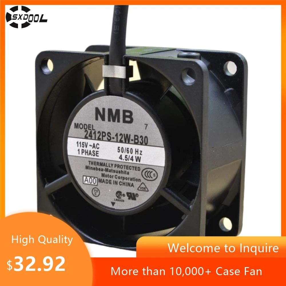 

2412ps-12w-b30 60mm AC 115V Case Fan for NMB 6cm 60X60X28mm 115VAC Server IPC Cooling