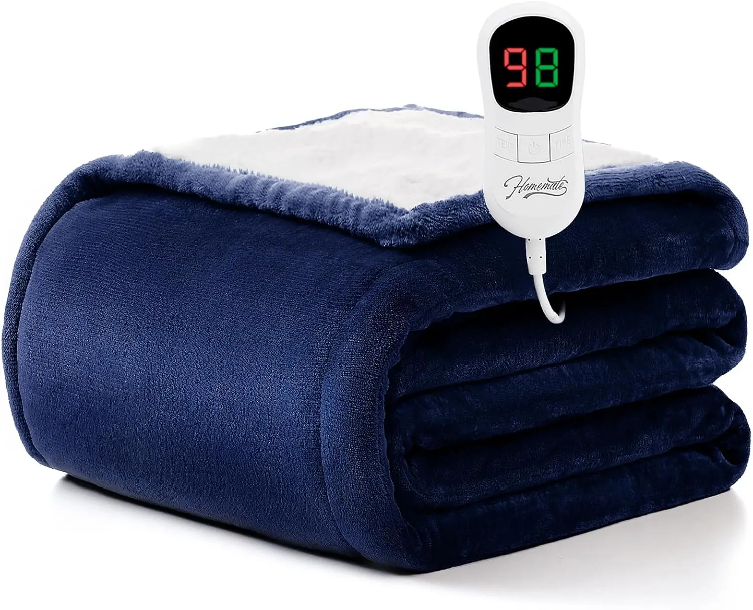 

Electric Heated Throw Blanket 50x60 Inches, 10 Heat Levels, Auto-Off Timer, Overheat Protection, Flannel Sherpa, ETL Certified