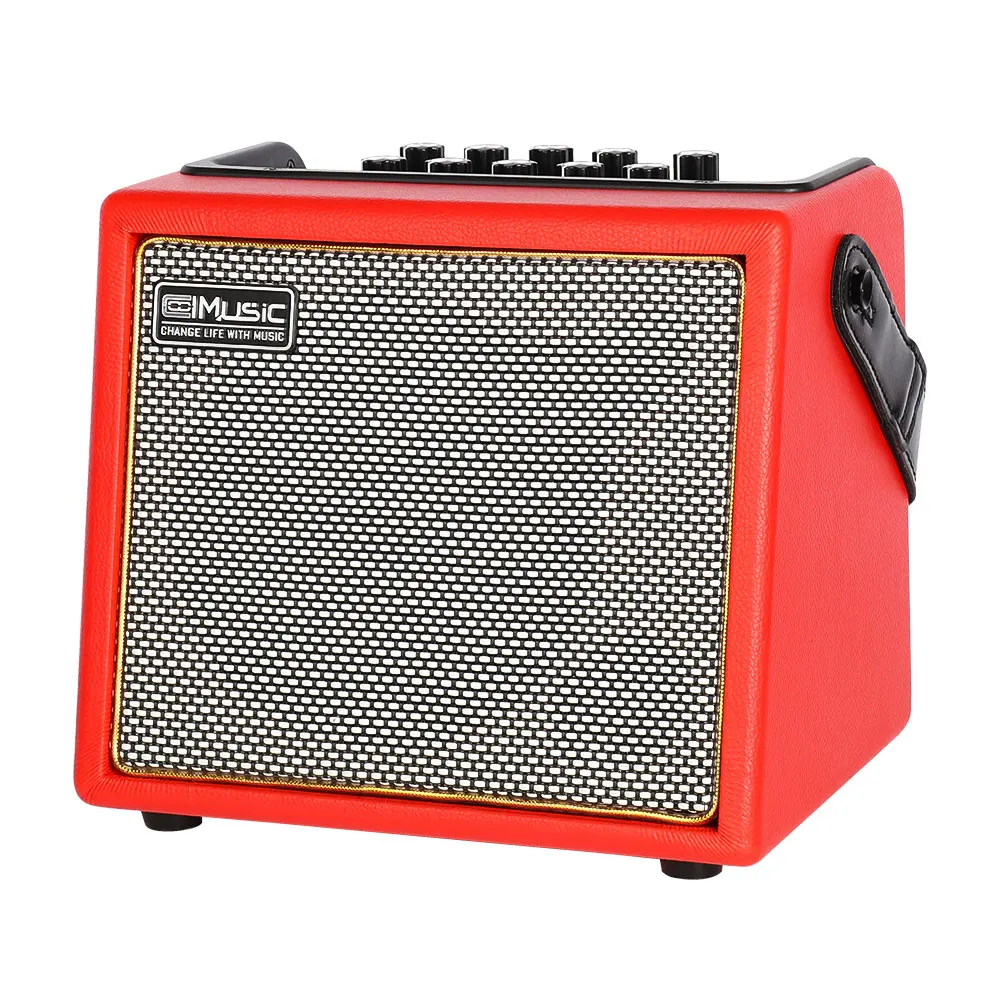 Bateria Musical Profesional COOLMUSIC BP-MINI 30-Watt Acoustic Guitar Amplifier Music Instruments Speaker Red Color